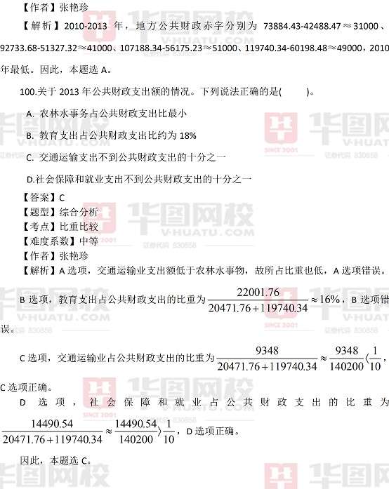 2015下半年天津市公务员考试行测真题答案解析（资料分析）